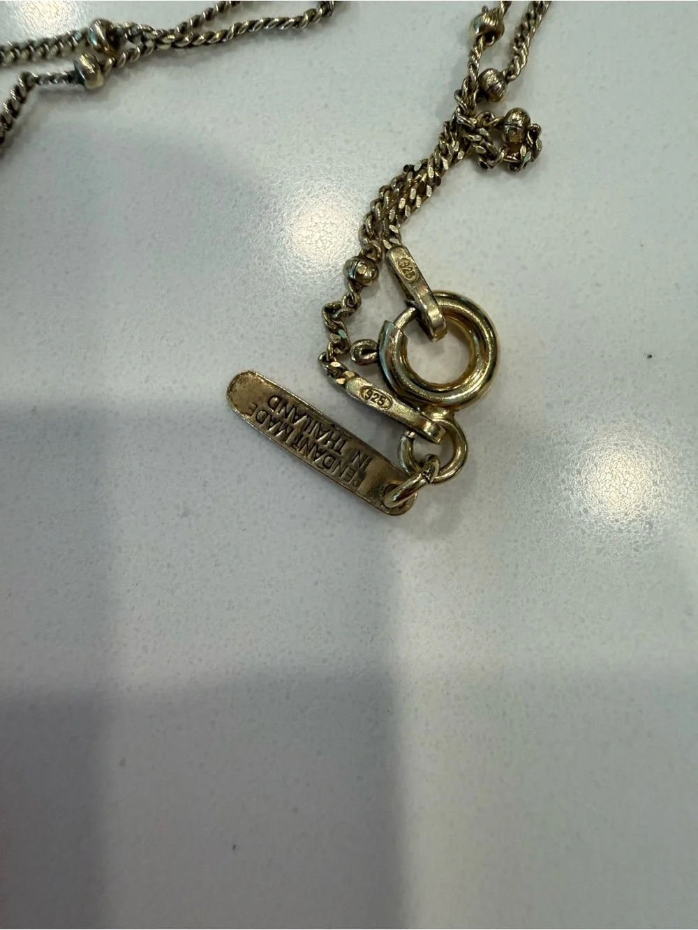Satya Gold-Tone Necklace with Amber Gem Pendant
